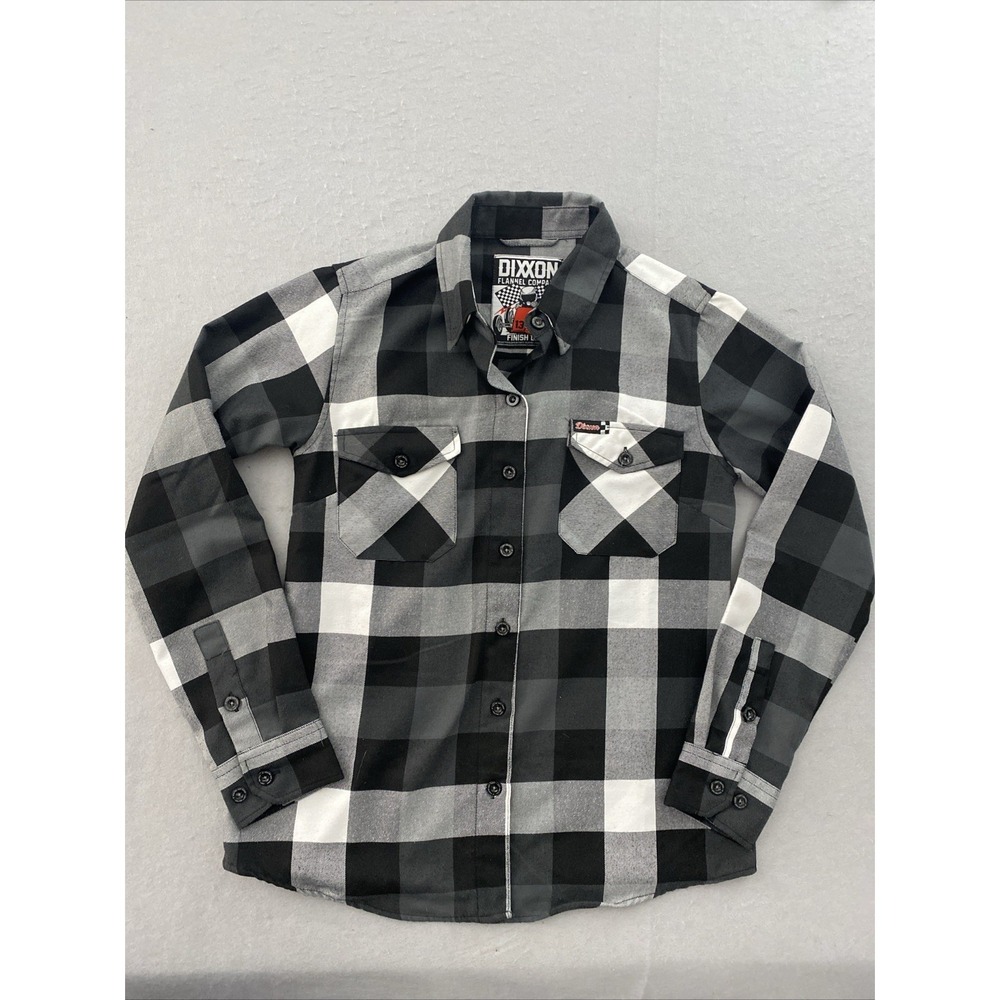 Dixxon Flannel Company Shirt Finish Line Men's Size Medium Black Gray Plaid LS